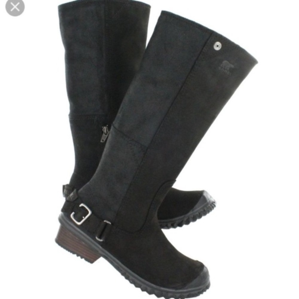 Sorel Black Leather Knee High ‘Slimboot’